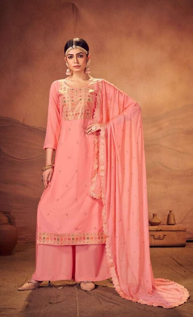 LAHER BY FOUR DOTS 211 TO 214 SERIES PURE MUSLIN WORK PUNJABI DRESSES