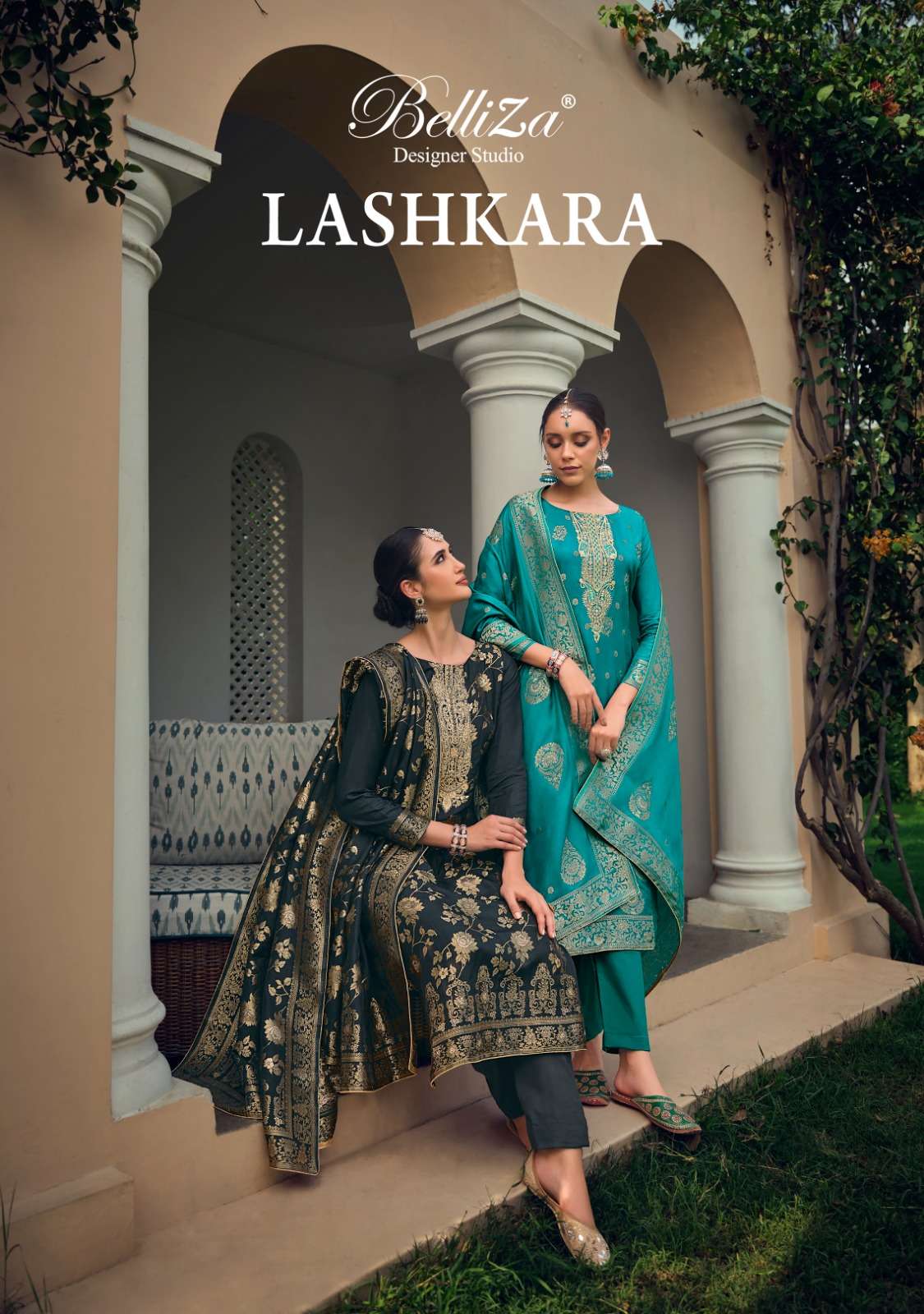 LASHKARA BY BELLIZA 816-001 TO 816-006 SERIES VISCOSE DOLA JACQUARD WORK DRESSES