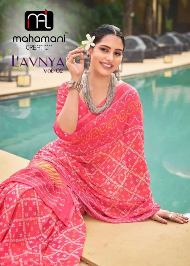 LAVNYA VOL-2 BY MAHAMANI CREATION 201 TO 212 SERIES WEIGHTLESS PRINT CASUAL SAREES