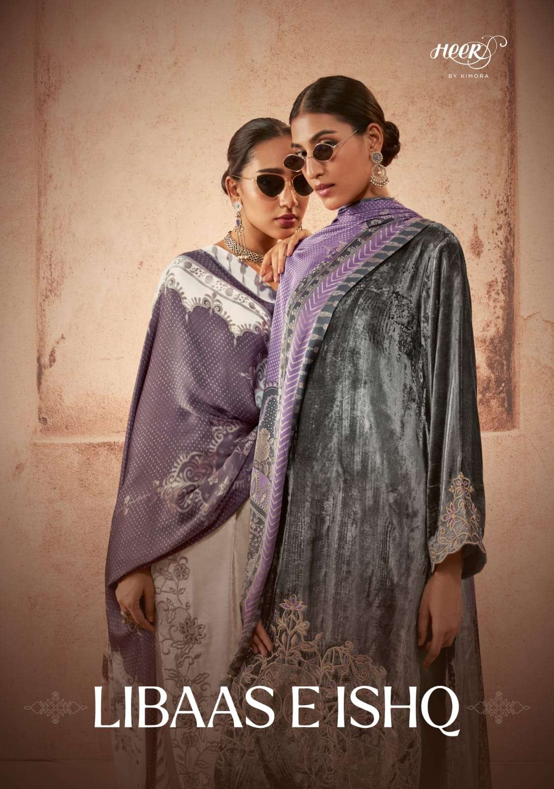 LIBAAS E ISHQ BY HEER 9161 TO 9168 SERIES VELVET HEAVY EMBROIDERY WINTER WEAR DRESSES