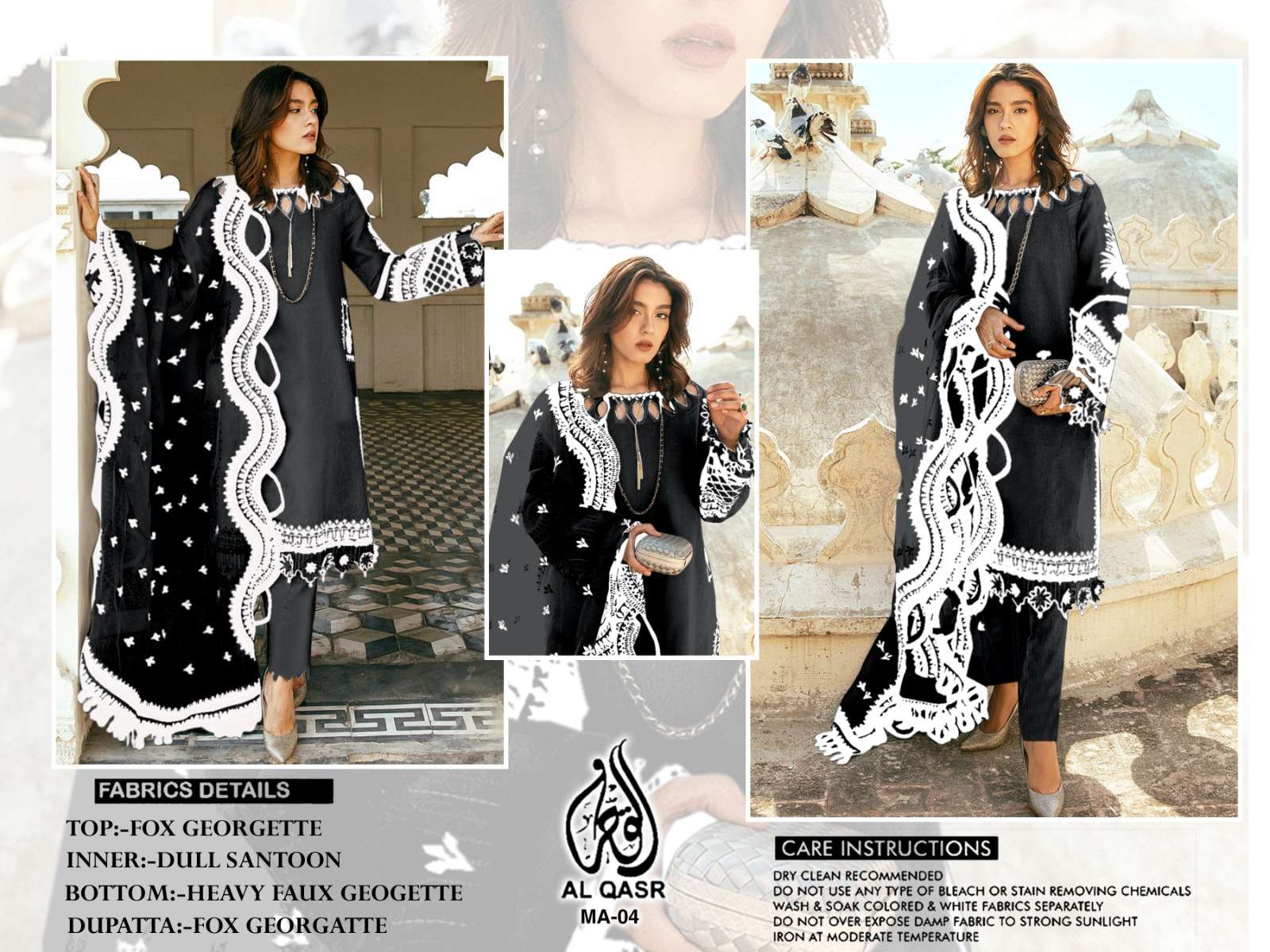 MA-04 COLOURS BY AL QASR PURE GEORGETTE EMBROIDERY WORK READYMADE DRESSES