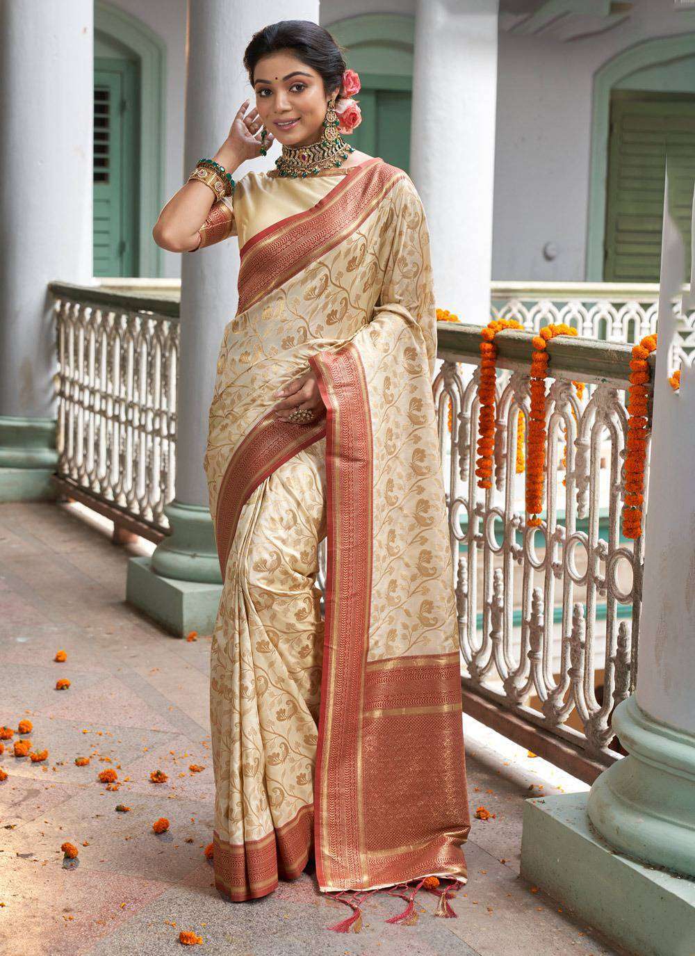 MAN MOHINI BY BUNAWAT 10403 TO 10408 SERIES BANARASI SILK FESTIVE WEAR SAREES