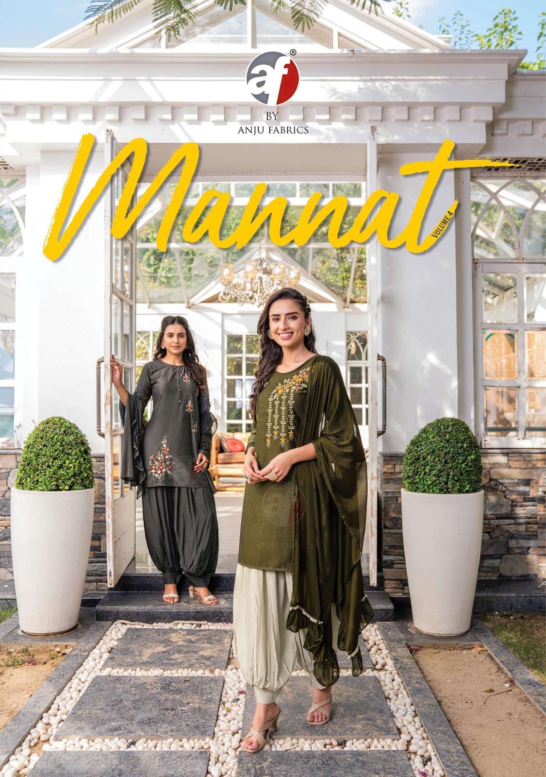 MANNAT VOL-4 BY ANJU FABRICS 3271 TO 3278 SERIES BAMBER SILK WORK READYMADE DRESSES