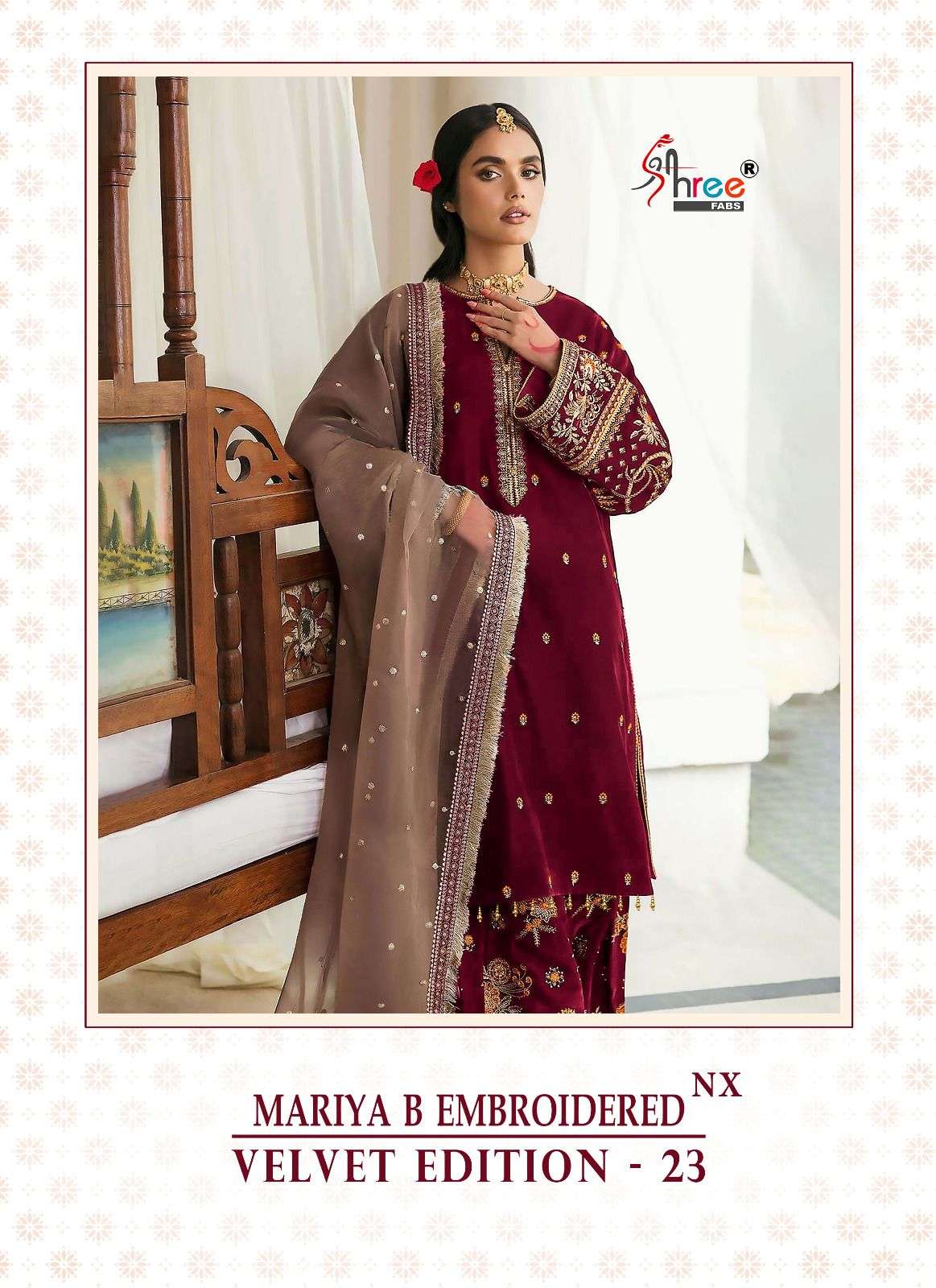 MARIYA B EMBROIDERED VELVET EDITION-23 NX BY SHREE FABS 3187 TO 3190 SERIES PAKISTANI DRESSES