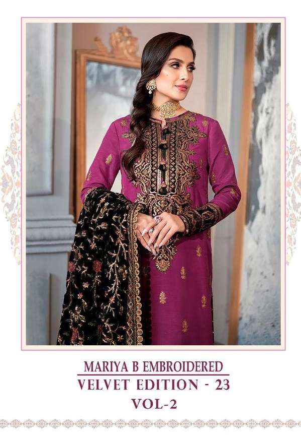 MARIYA.B EMBROIDERED VELVET EDITION-23 VOL-2 BY SHREE FABS VELVET WORK PAKISTANI DRESSES