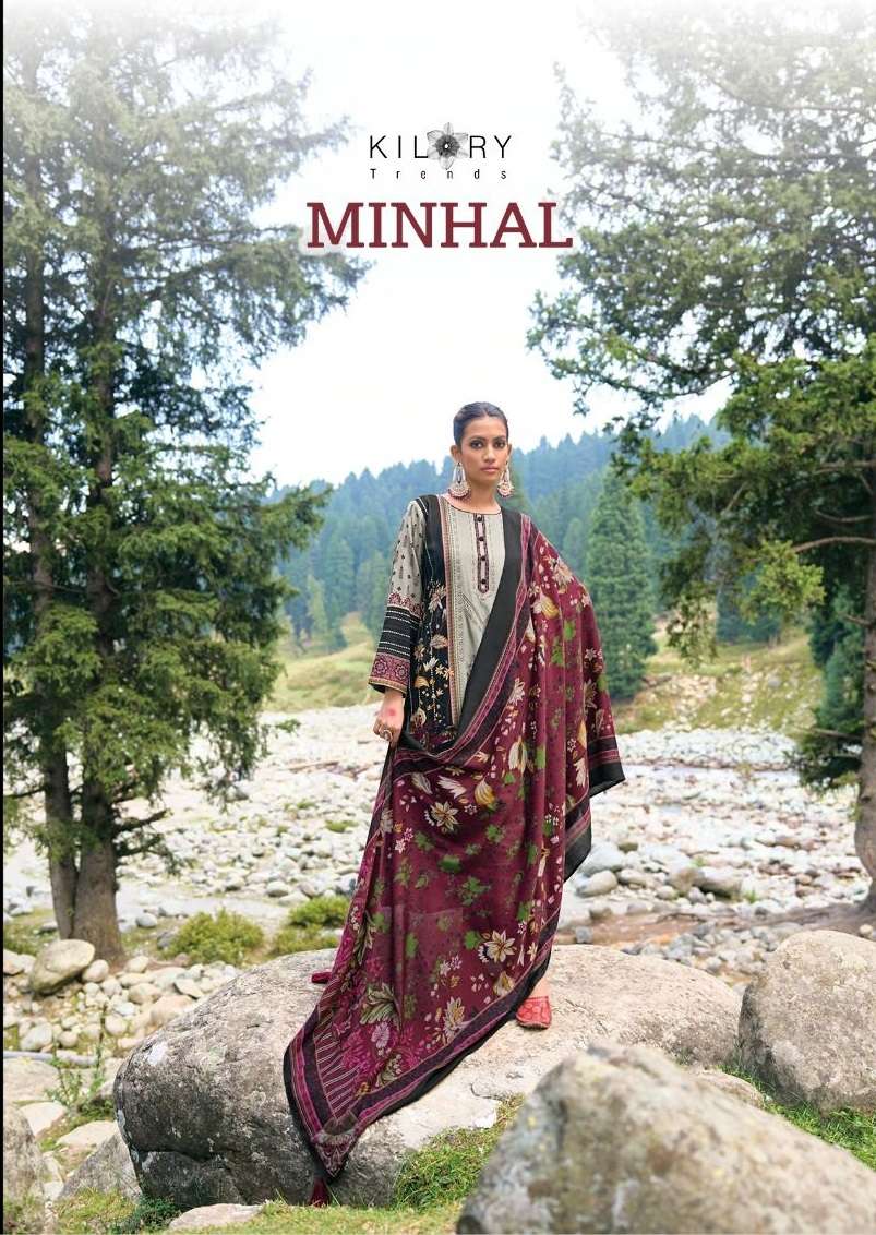 MINHAL BY KILORY TRENDZ 581 TO 588 SERIES VISCOSE PASHMINA PRINT WORK WINTER WEAR DRESSES