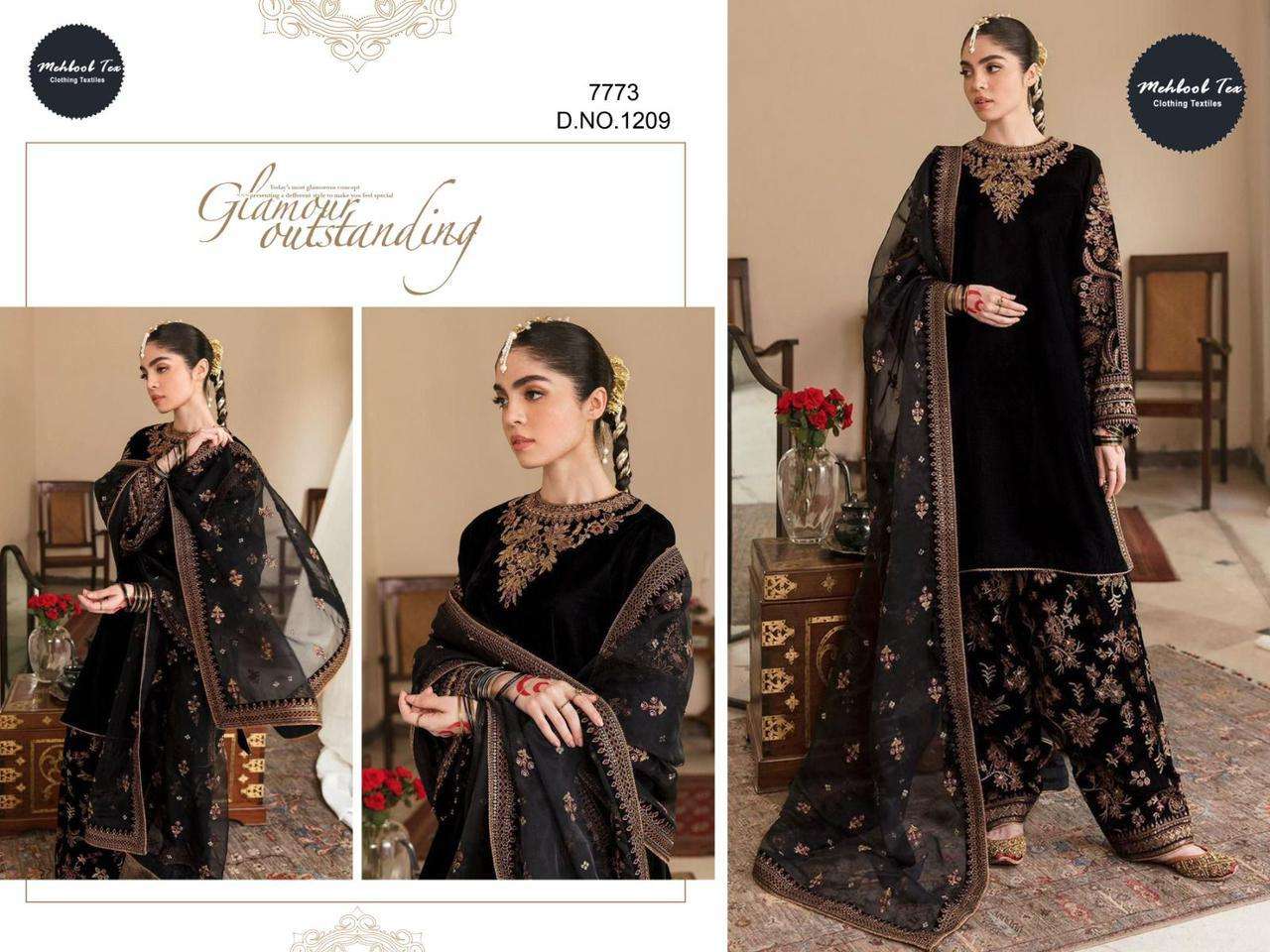 MT1209 HIT DESIGN BY MEHBOOB TEX VELVET HEAVY EMBROIDERY PAKISTANI DRESS