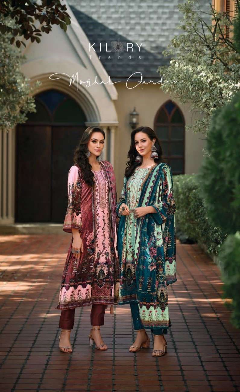 MUGHAL GARDEN BY KILORY TRENDZ 451 TO 458 SERIES VELVET EMBROIDERY WINTER WEAR DRESSSES