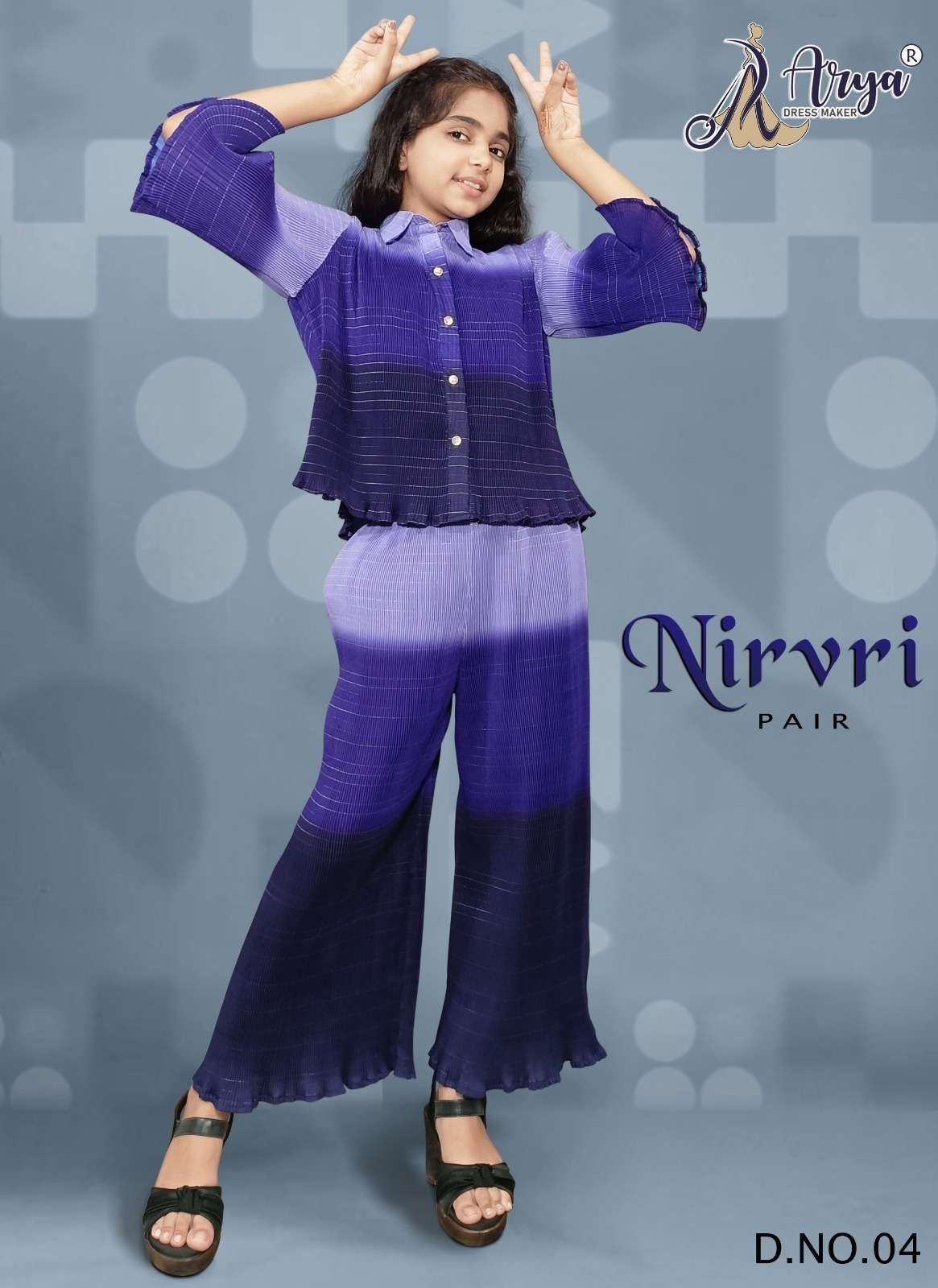 NIRVRI BY ARYA DRESS MAKER 01 TO 04 SERIES MUSLIN FANCY KIDS CO-ORD SET