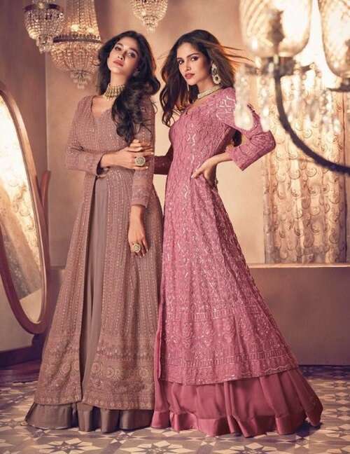 NOOR BY SAYURI 121 TO 123 SERIES GEORGETTE HEAVY EMBROIDERY WORK READYMADE DRESSES