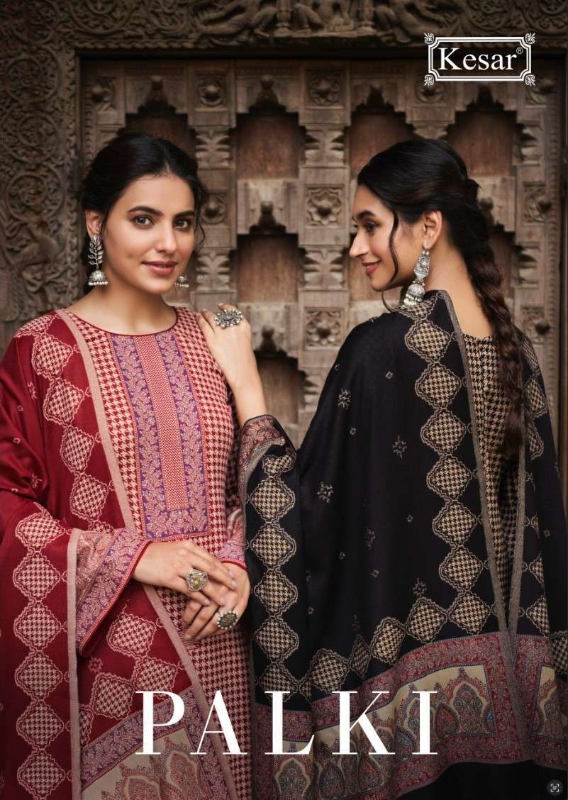 PALKI BY KESAR 15001 TO 15004 SERIES PURE PASHMINA WOOVEN PRINT WORK DRESSES