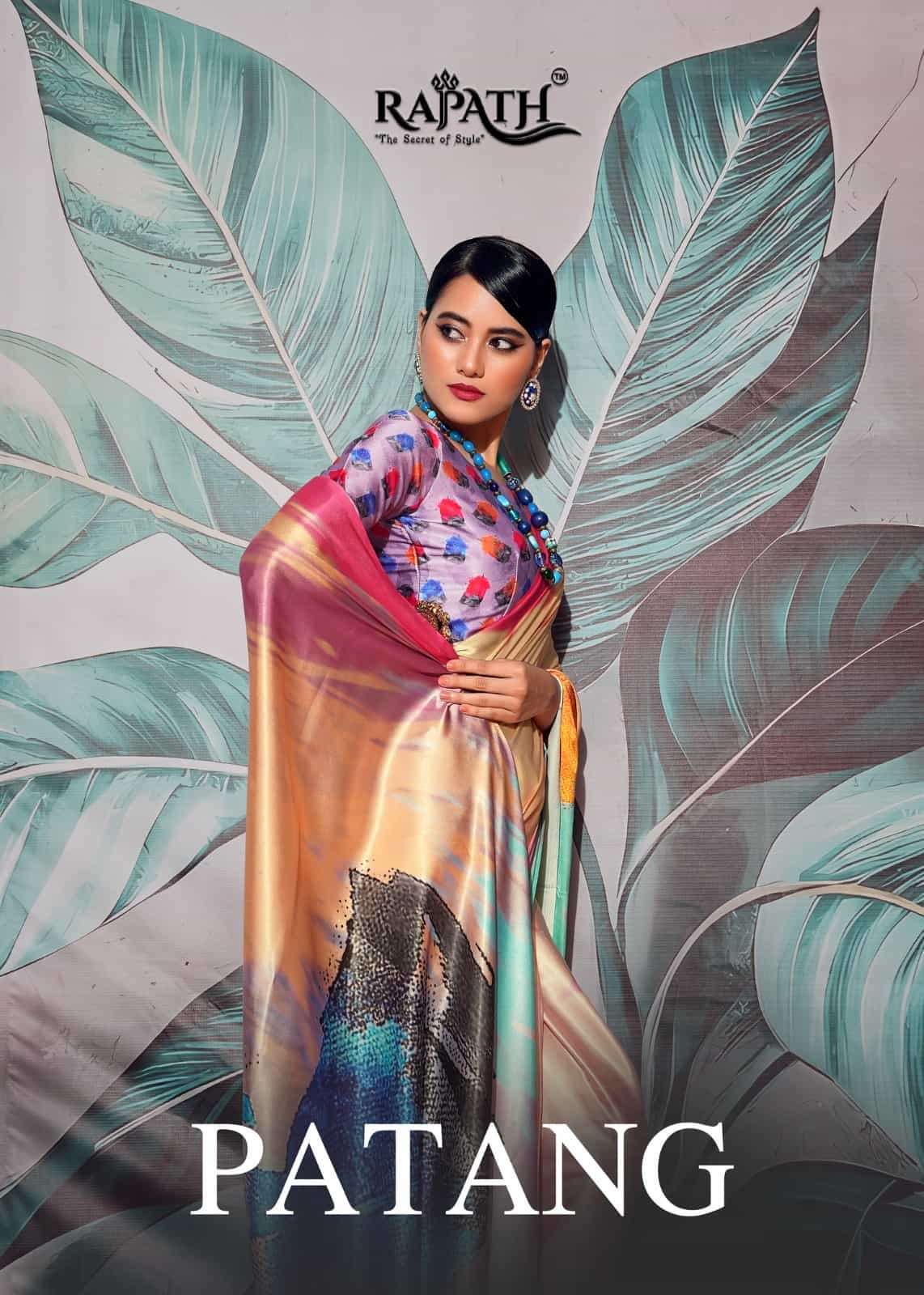 PATANG BY RAJPATH 190001 TO 190008 SERIES SATIN CREPE DIGITAL PRINT SAREES