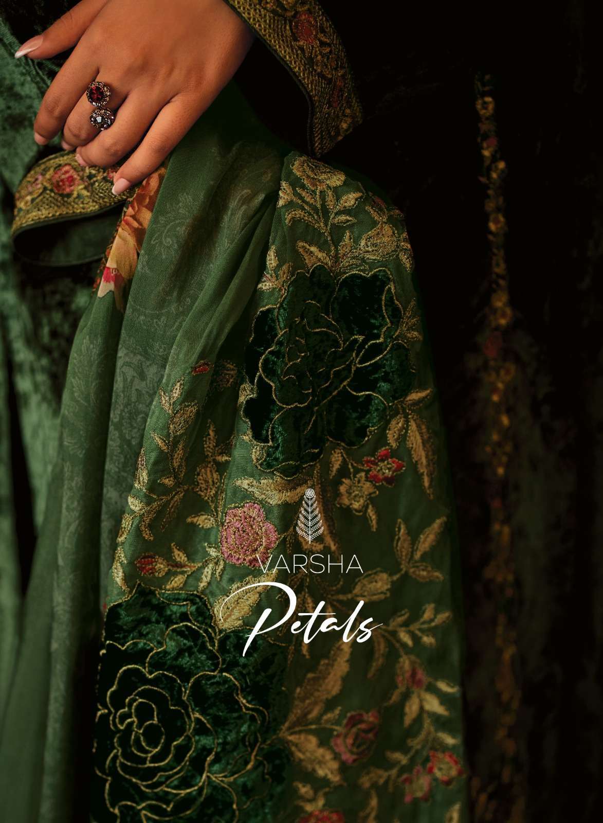 PETALS BY VARSHA 01 TO 06 SERIES PLUSH VELVET EMBROIDERY WORK WINTER WEAR DRESSES