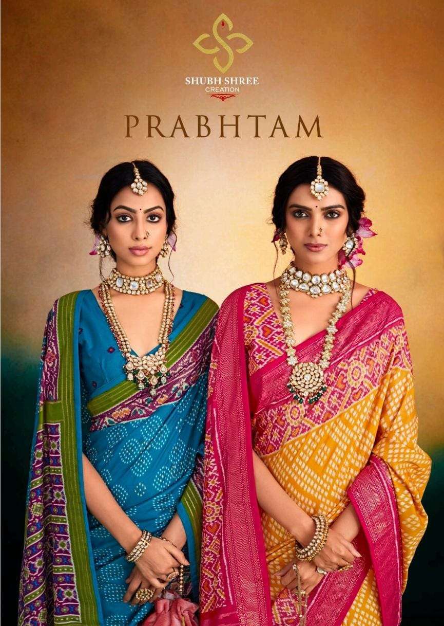 PRABHTAM BY SHUBH SHREE CREATION 101 TO 112 SERIES VELVET TUSSAR SILK SAREES