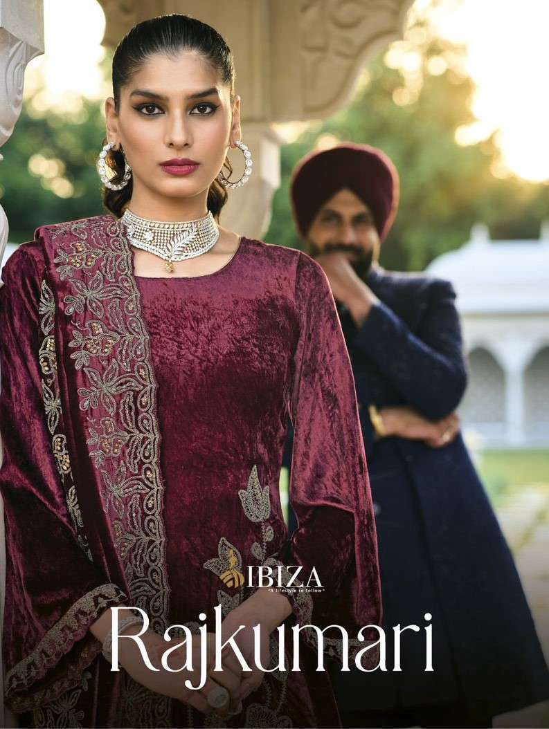 RAJKUMARI BY IBIZA LIFESTYLE 10563 TO 10569 SERIES VISCOSE VELVET WINTER WEAR DRESSES