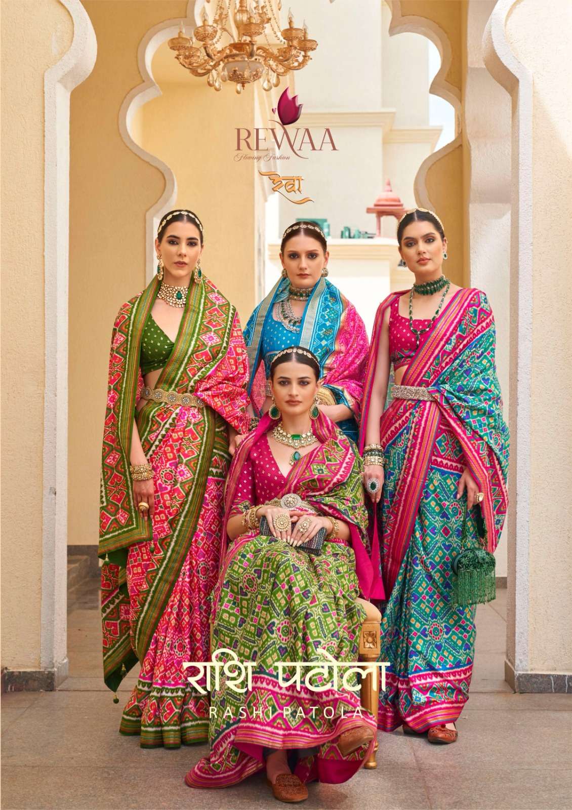 RASHI PATOLA BY REWAA 1098 TO 1109 SERIES SILK DESIGNER HEAVY WORK SAREES