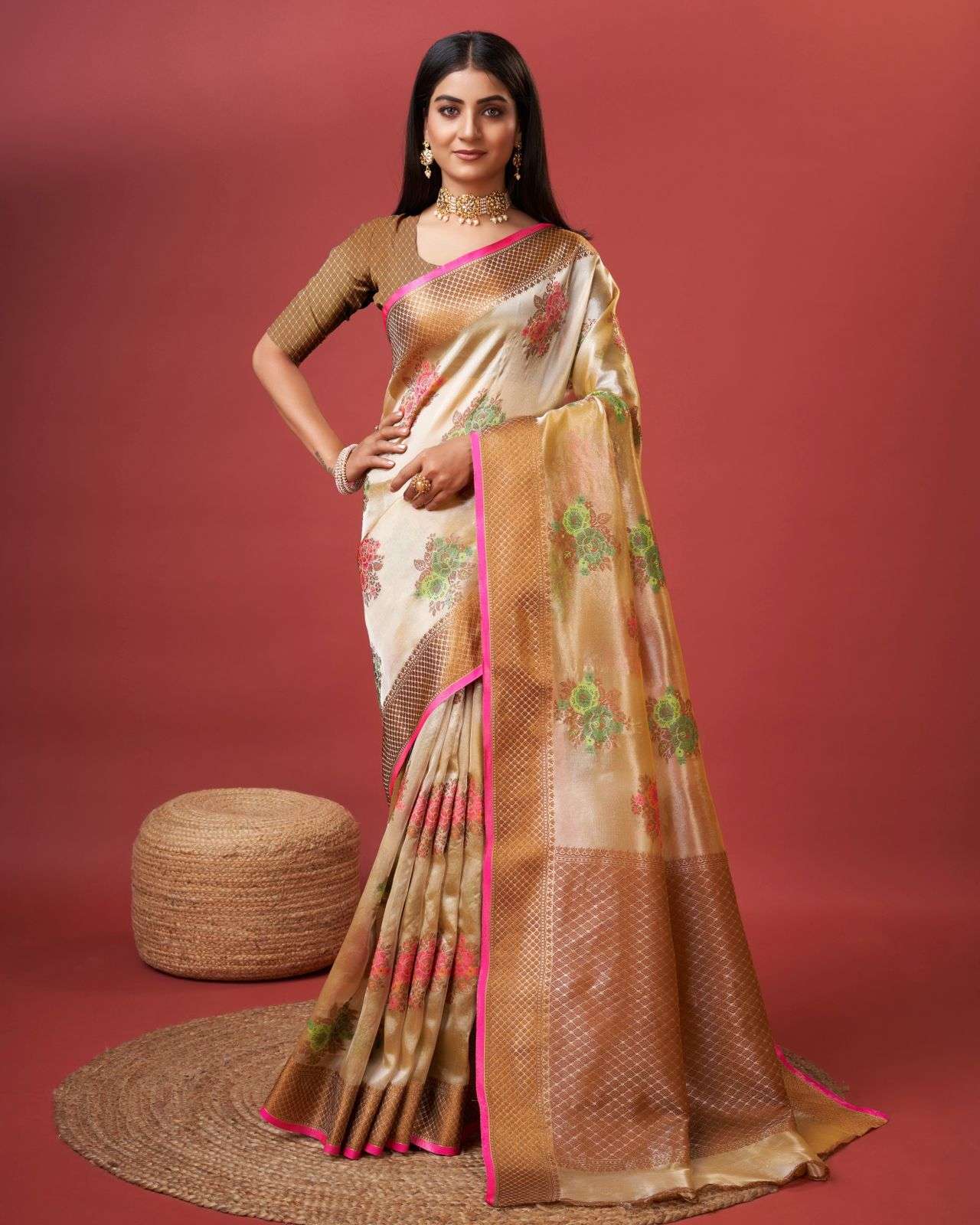 REEVA BY AQSAWHOLESALE PURE BANARASI LITCHI SILK FESTIVE WEAR SAREE