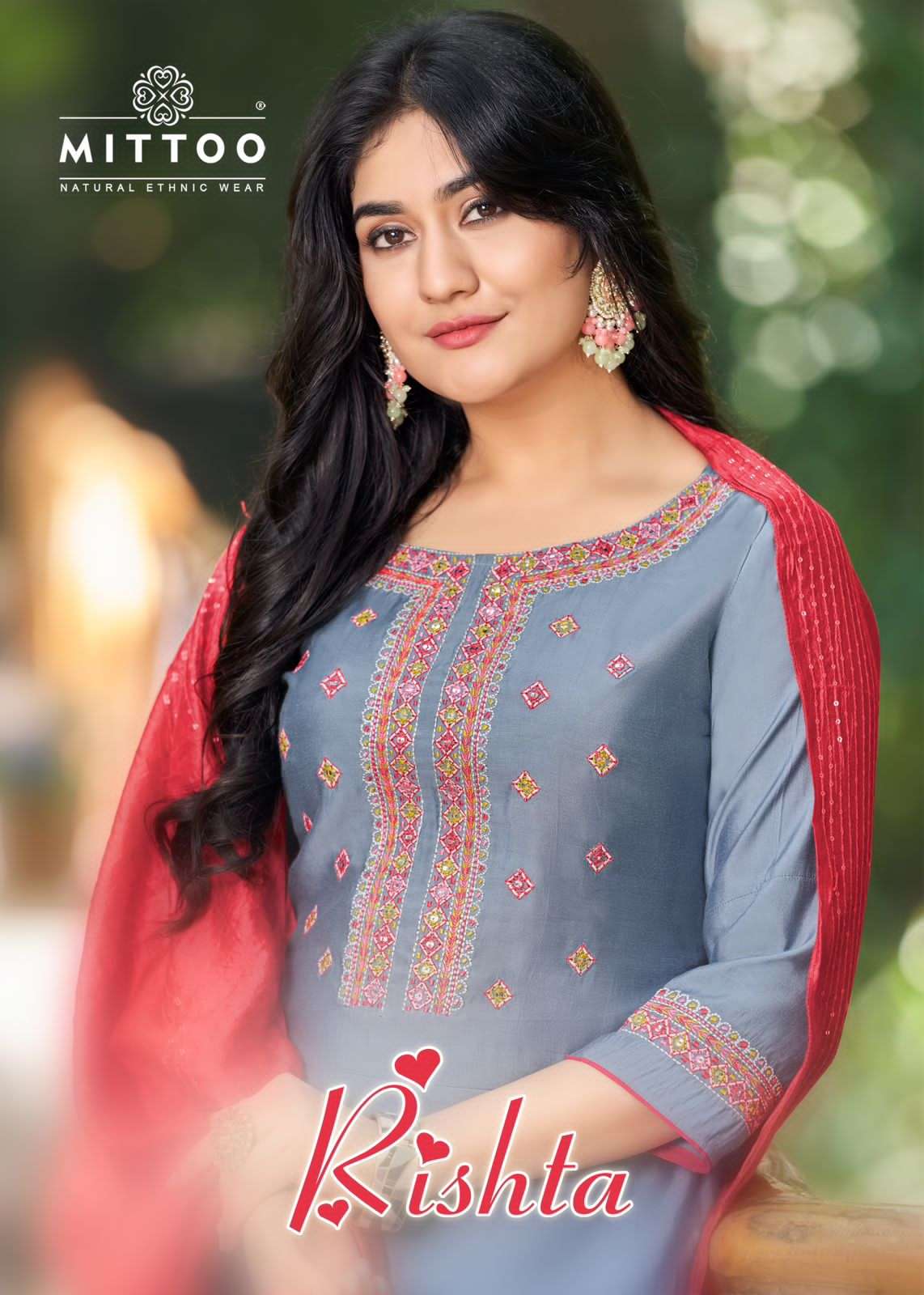 RISHTA BY MITTOO 4001 TO 4006 SERIES RAYON EMBROIDERY WORK READYMADE DRESSES