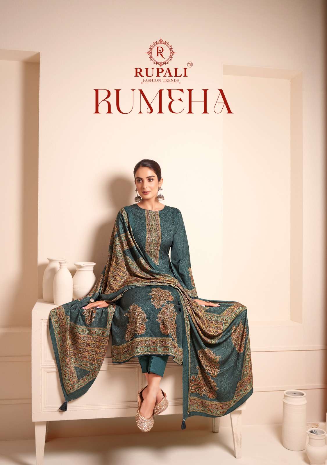 RUMEHA BY RUPALI FASHION 2001 TO 2006 SERIES VISCOSE PASHMINA WORK WINTER WEAR DRESSES