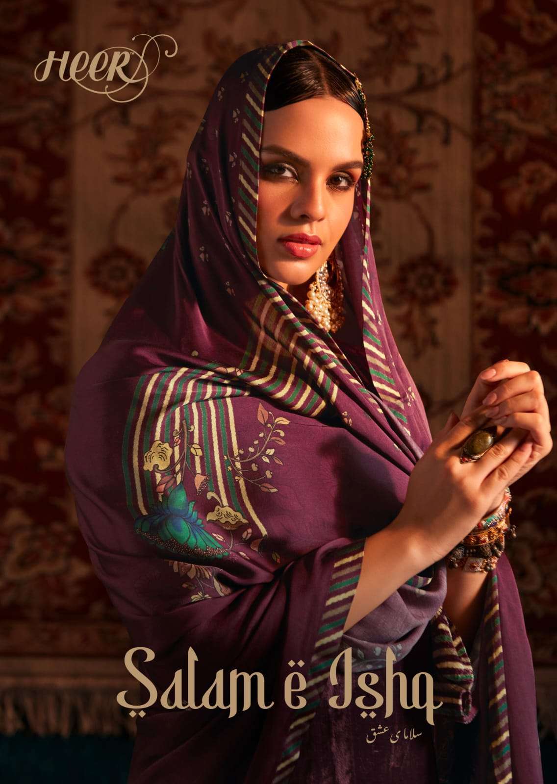 SALAM E ISHQ BY HEER 9181 TO 9188 SERIES VELVET EMBROIDERY WORK WINTER WEAR DRESSES