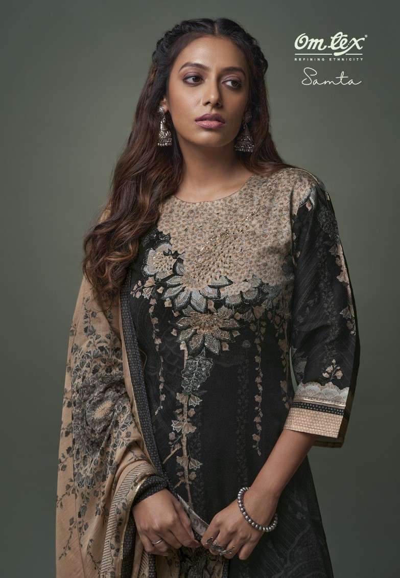 SAMTA BY OMTEX 2221-A & 2221-B SERIES PASHMINA EMBROIDERY WORK DRESSES