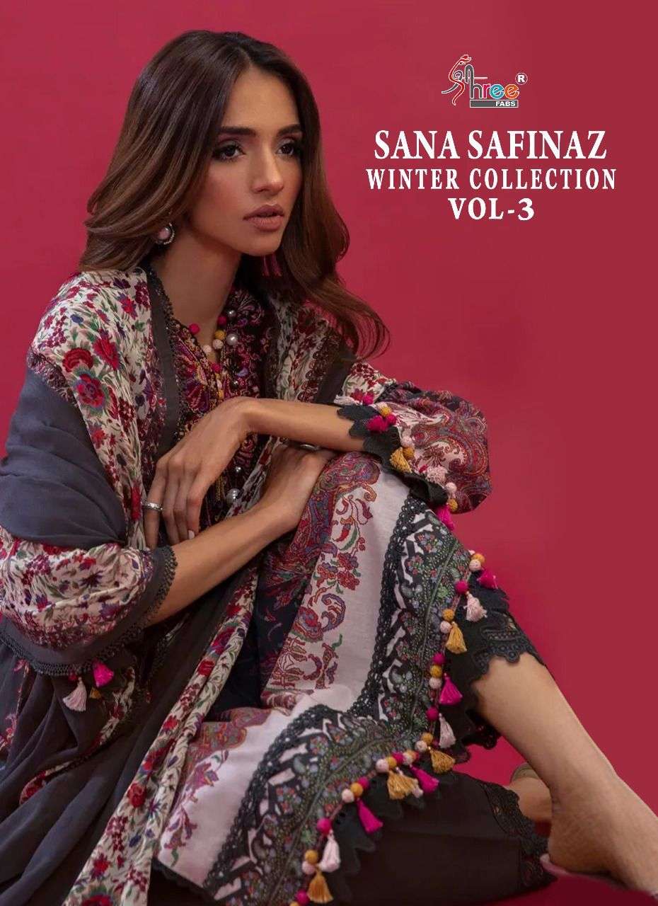 SANA SAFINAZ WINTER COLLECTION VOL-3 BY SHREE FABS 2390 TO 2396 PASHMINA WORK PAKISTANI DRESSES