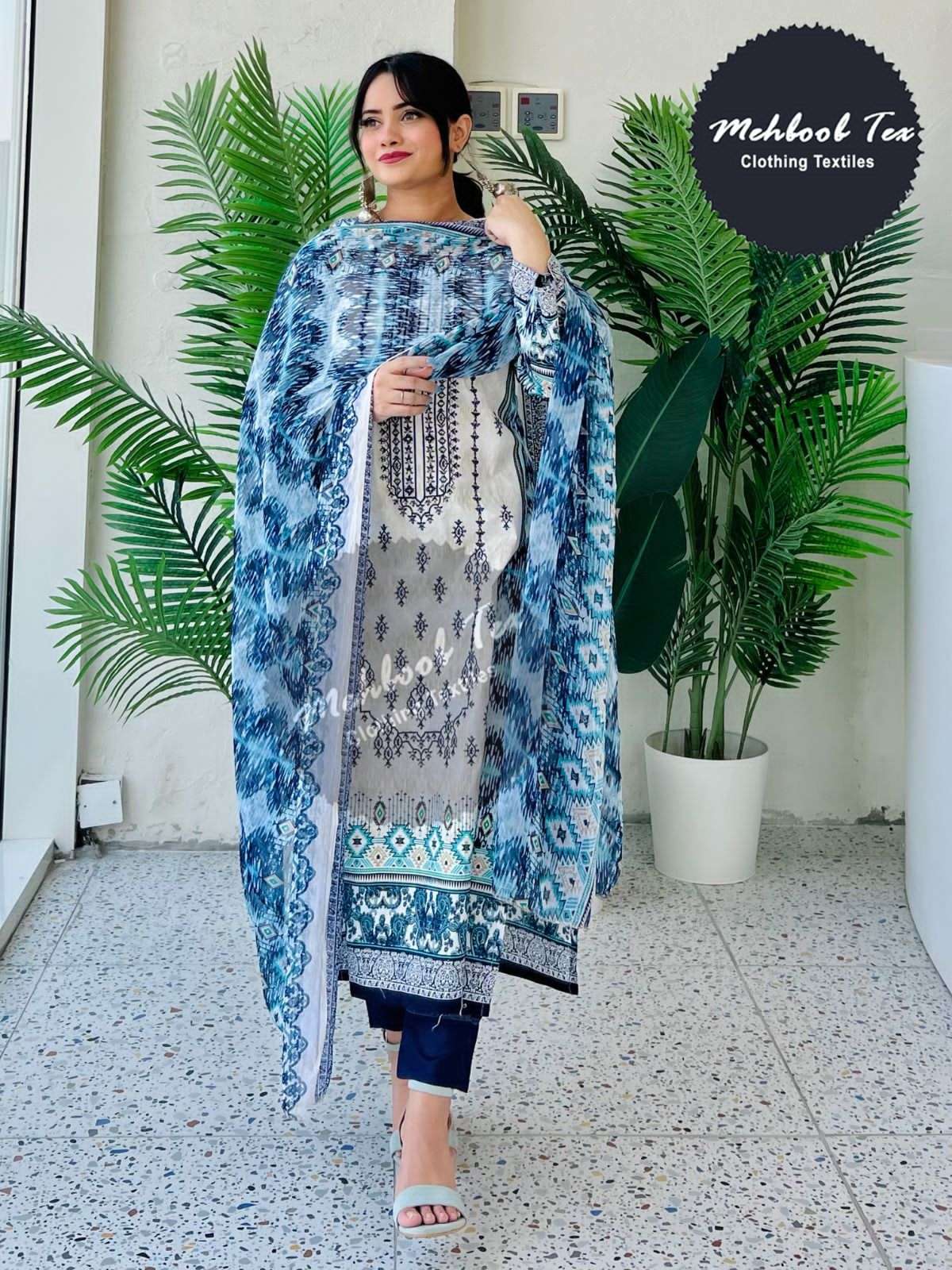 SHAHNAZ 1112 HIT DESIGN BY MEHBOOB TEX LAWN COTTON PRINT WORK PAKISTANI DRESS