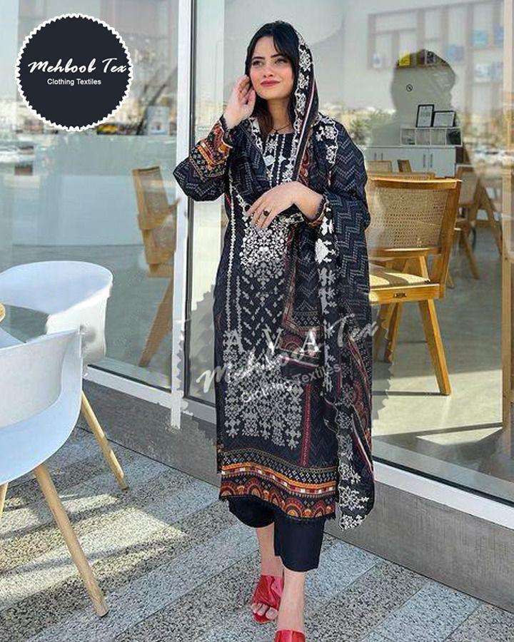 SHAHNAZ 1183 COLOURS BY MEHBOOB TEX LAWN COTTON PRINT WORK PAKISTANI DRESSES