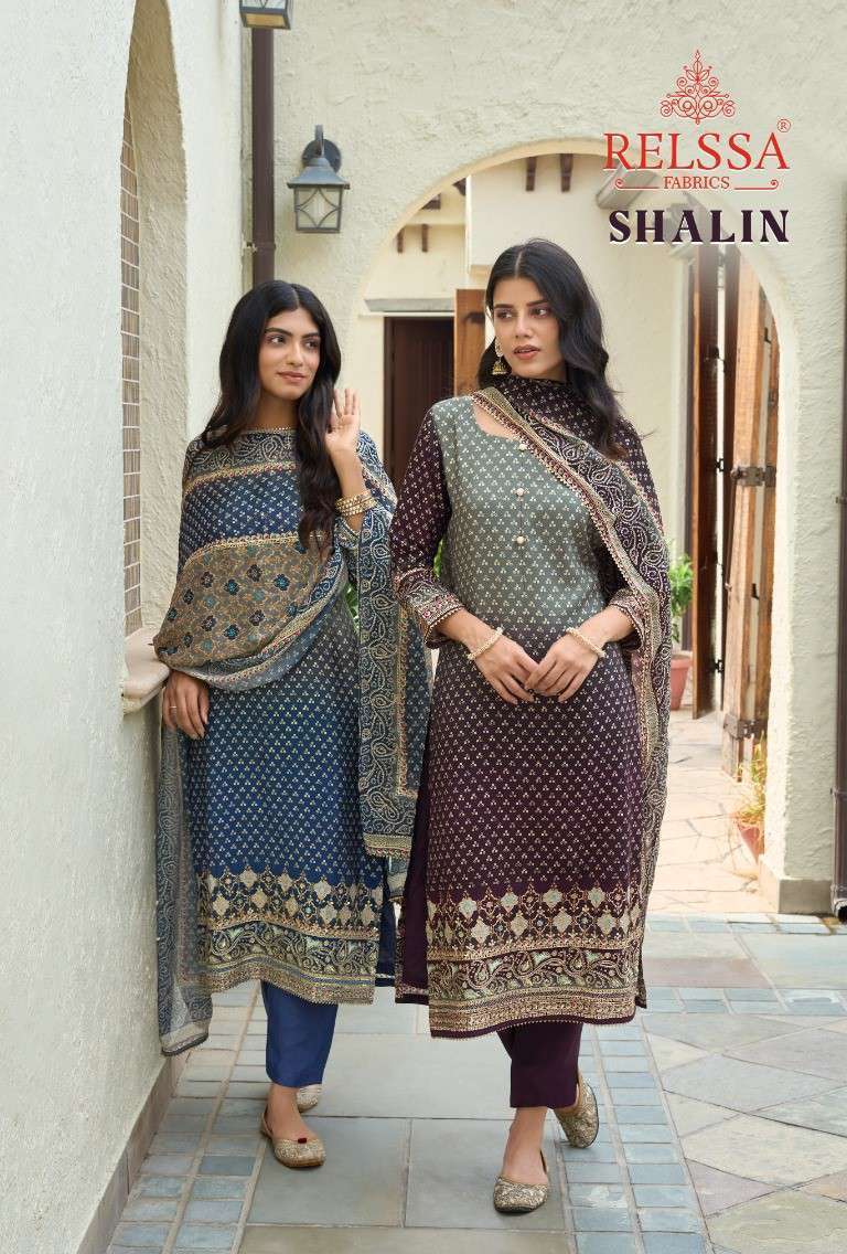 SHALIN BY RELSSA 204 TO 206 SERIES PURE NATURAL CREPE HAND WORK DRESSES