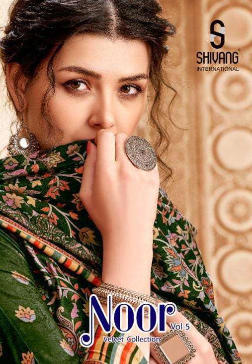 SHIVANG NOOR VOL-5 BY AQSAWHOLESALE PURE VELVET DIGITAL PRINT WINTER WEAR DRESSES