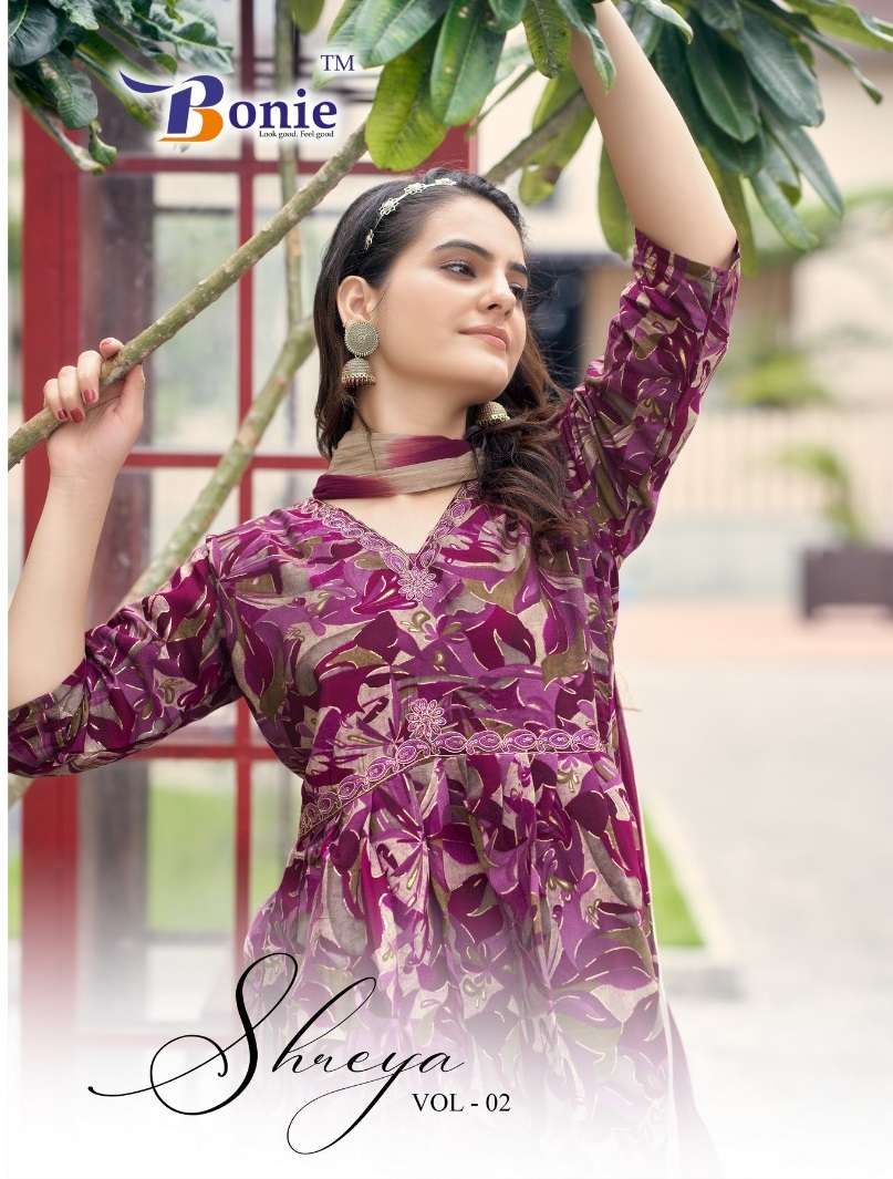 SHREYA VOL-2 BY BONIE 2001 TO 2006 SERIES CHANDERI PRINT WORK READYMADE DRESSES