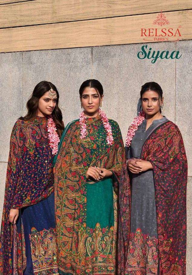 SIYAA BY RELSSA 17001 TO 17006 SERIES MUSLIN PRINT WORK WINTER WEAR DRESSES