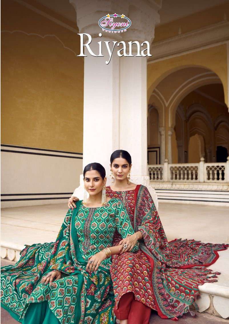 SIYONI RIYANA BY AQSAWHOLESALE 65001 TO 65008 SERIES PASHMINA WORK WINTER WEAR DRESSES