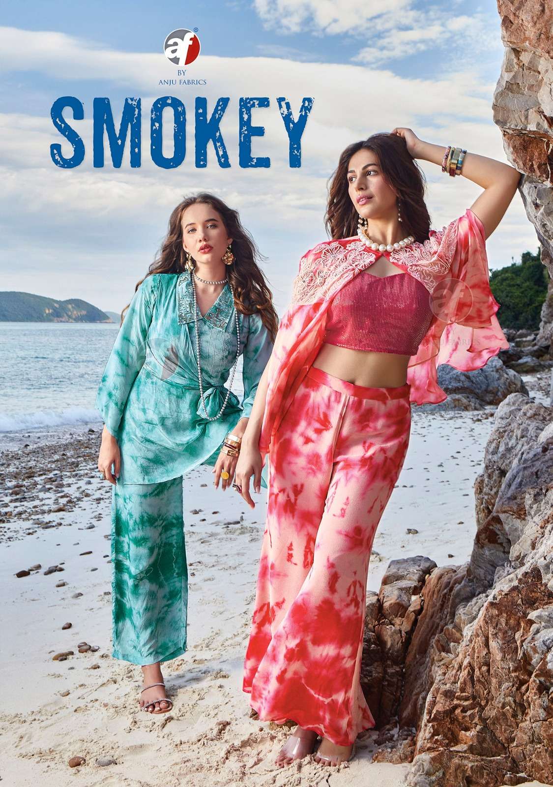 SMOKEY BY ANJU FABRICS 7241 TO 7244 SERIES PURE CHINON GEORGETTE WORK CO-ORD SET