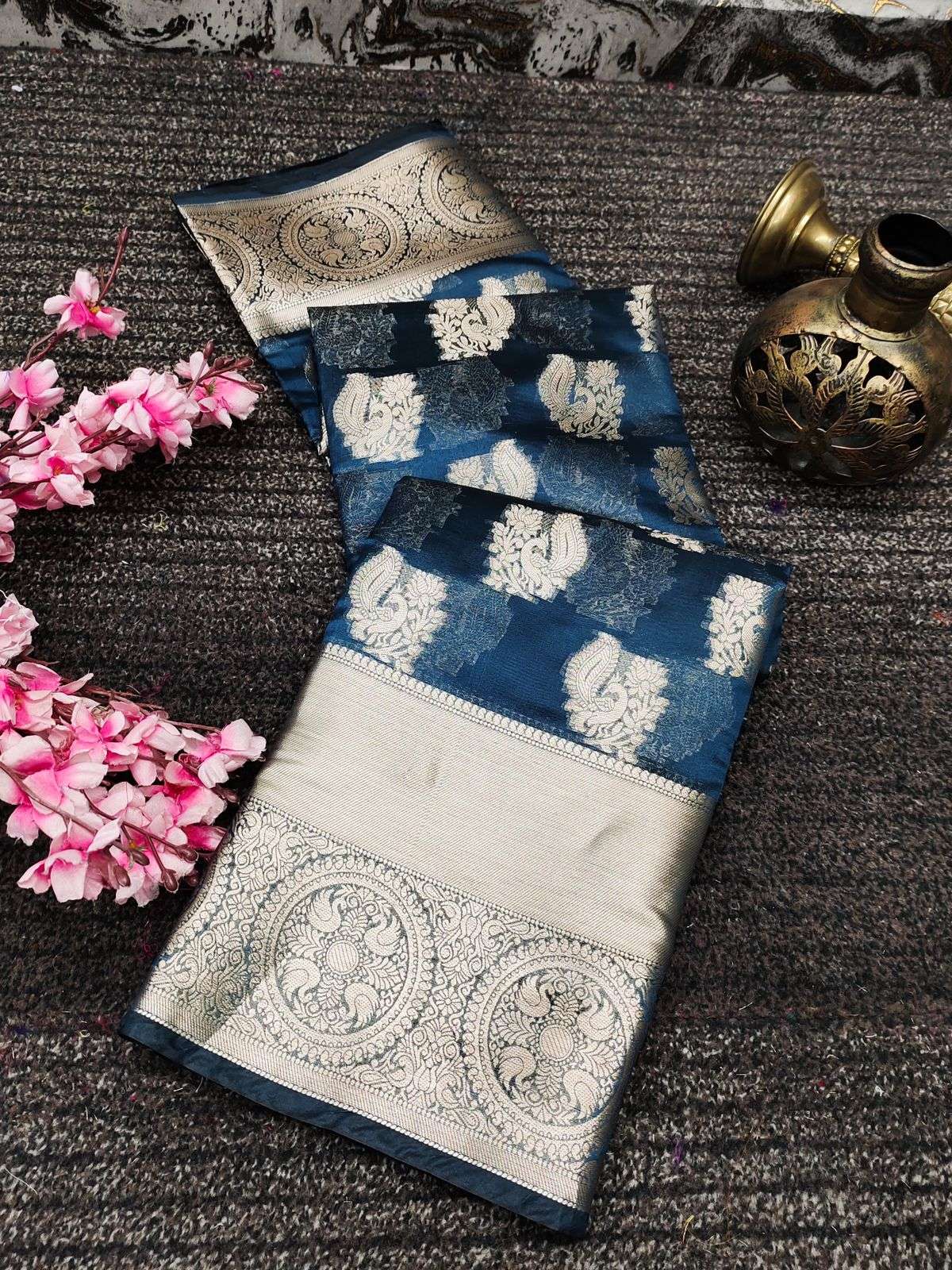 SOORPRIYA BY AQSAWHOLESALE SOFT ORGANZA SILK ZAR WORK SAREES