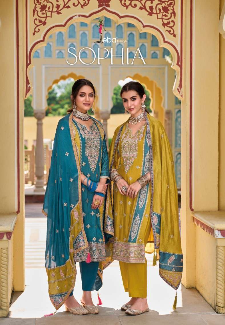 SOPHIA BY EBA LIFESTYLE 1622 & 1623 SERIES SILK HEAVY EMBROIDERY WORK DRESSES