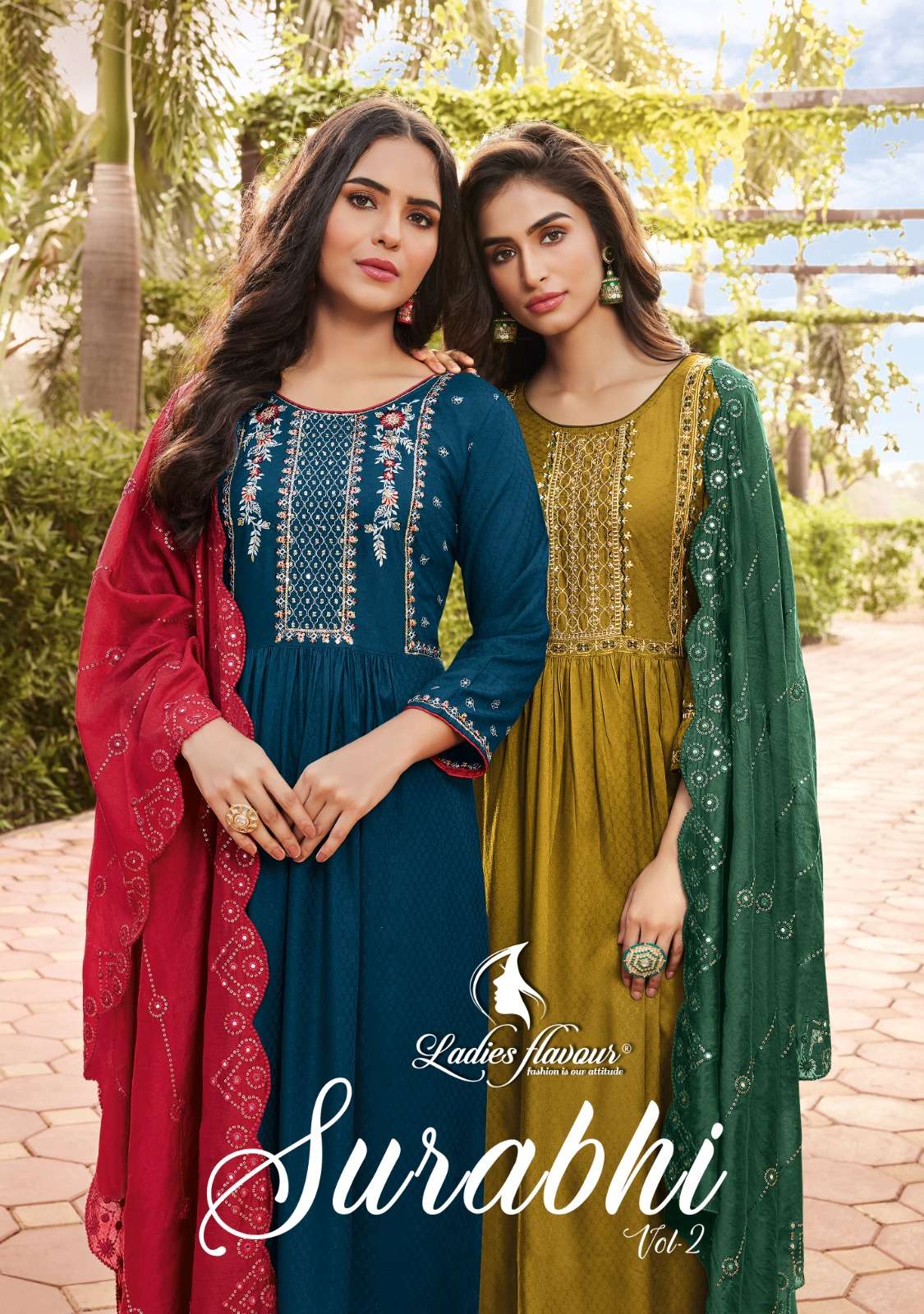 SURABHI VOL-2 BY LADIES FLAVOUR 2001 TO 2006 SERIES RAYON EMBROIDERY READYMADE DRESSES