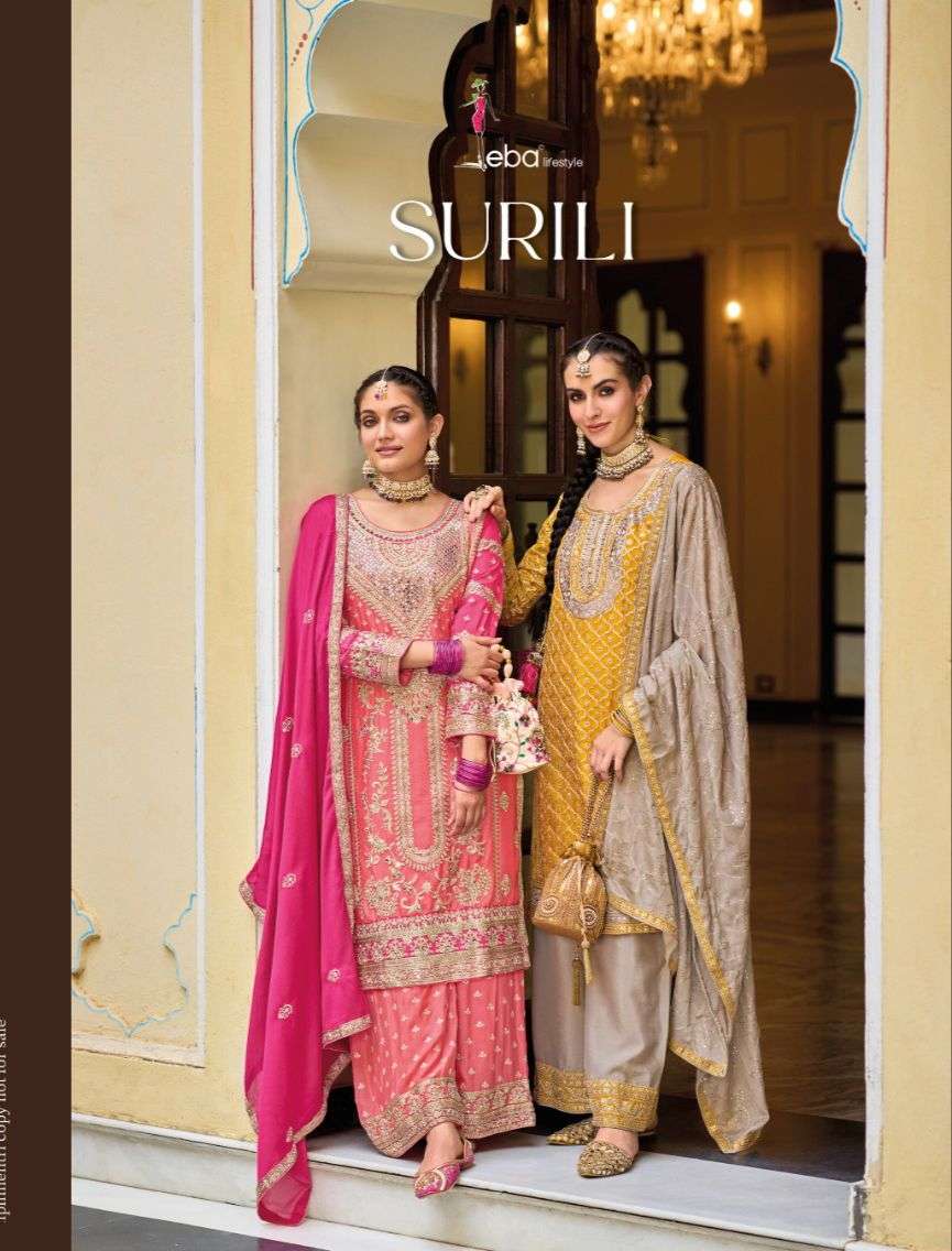 SURILI BY EBA LIFESTYLE 1630 TO 1633 SERIES CHINON EMBROIDERY WORK READYMADE DRESSES