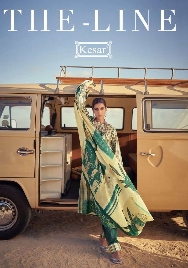 THE-LINE BY KESAR 12001 TO 12006 SERIES PASHMINA PRINT WORK WINTER WEAR DRESSES