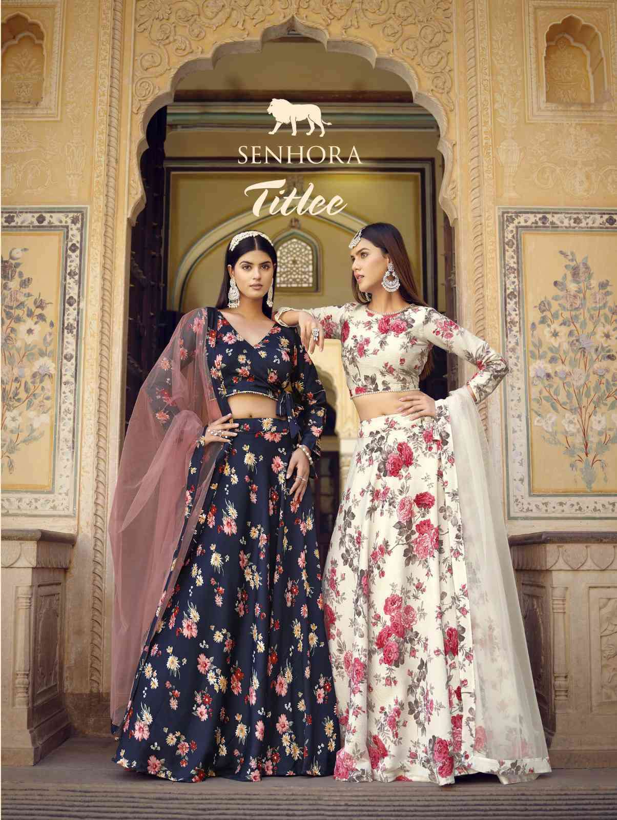 TITLEE BY SENHORA 3011 TO 3014 SERIES BUTTERFLY NET PRINT WORK LEHENGAS