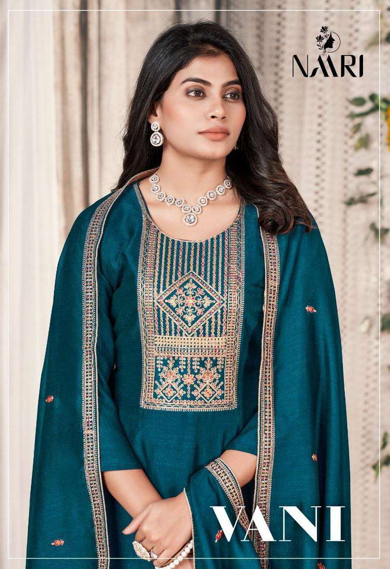 VANI BY NAARI 32001 TO 32004 SERIES PURE VICHITRA SILK WORK DRESSES