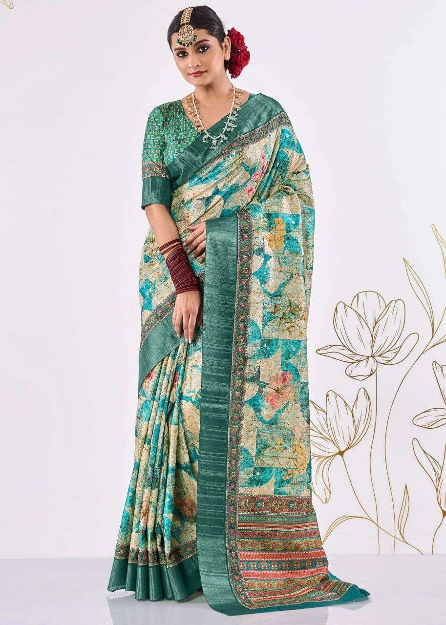 VASTRACHI BY AQSAWHOLESALE SOFT HANDLOON DIGITAL PRINT CASUAL WEAR SAREES