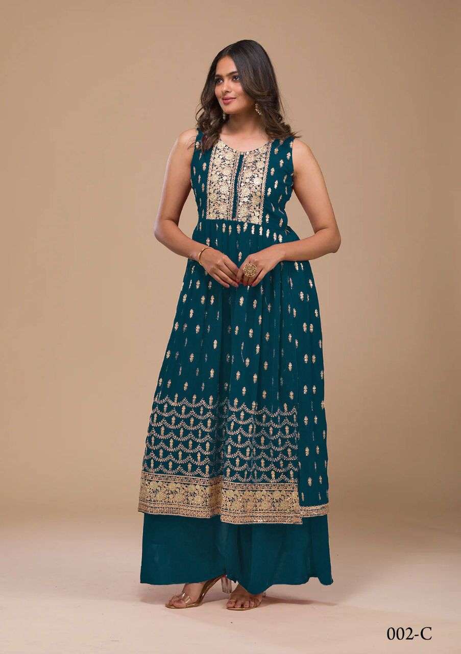 YANAYA YD02 COLOURS BY AQSAWHOLESALE GEORGETTE WORK READYMADE DRESSES