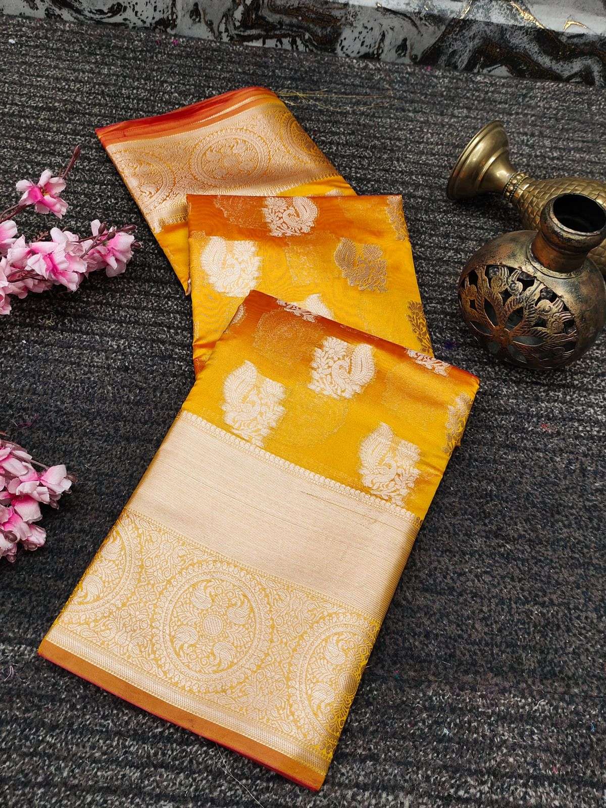 YAVIRA BY AQSAWHOLESALE SOFT ORGANZA SILK ZARI WORK FESTIVE WEAR SAREES