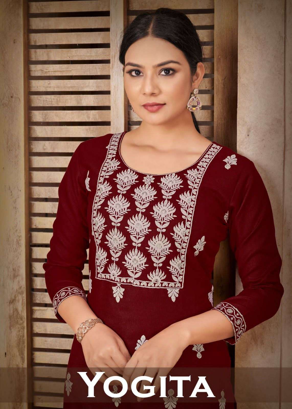 YOGITA BY AQSAWHOLESALE 1001 TO 1006 SERIES MAGIC COTTON EMBROIDERY WORK KURTIS