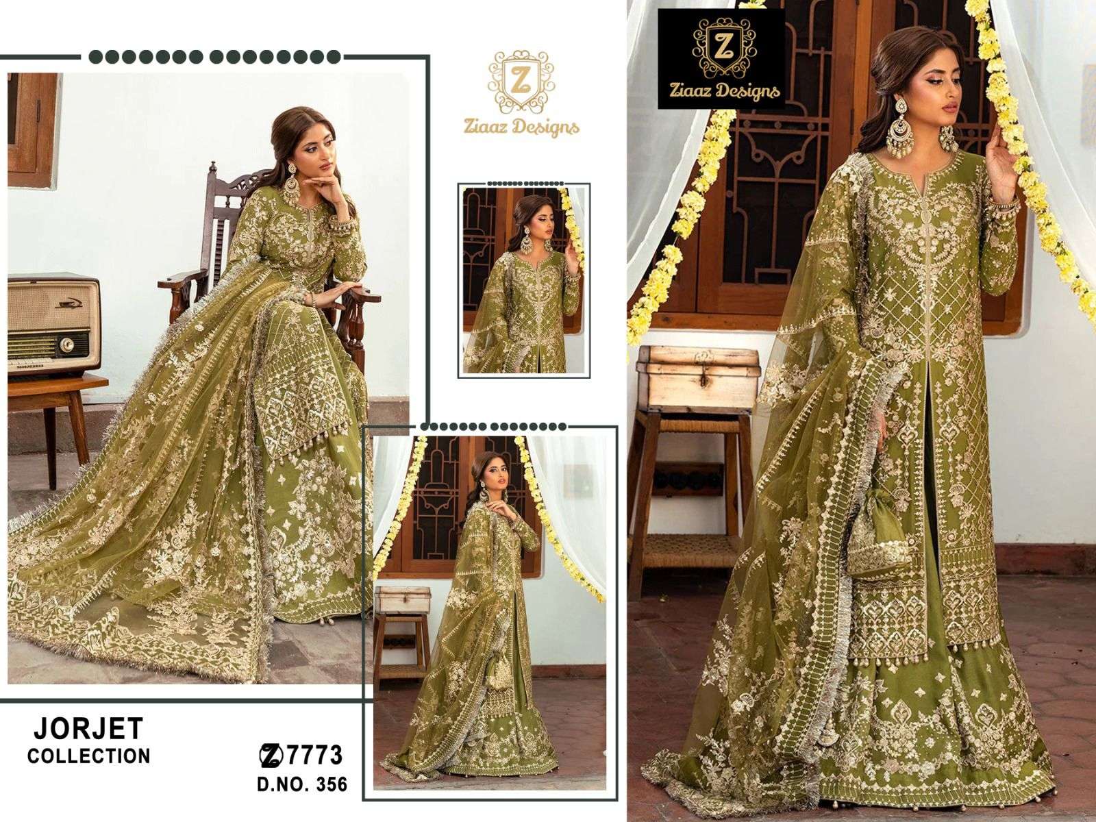 Z-356 HIT DESIGN BY ZIAAZ DESIGNS GEORGETTE HEAVY EMBROIDERY WORK PAKISTANI DRESS