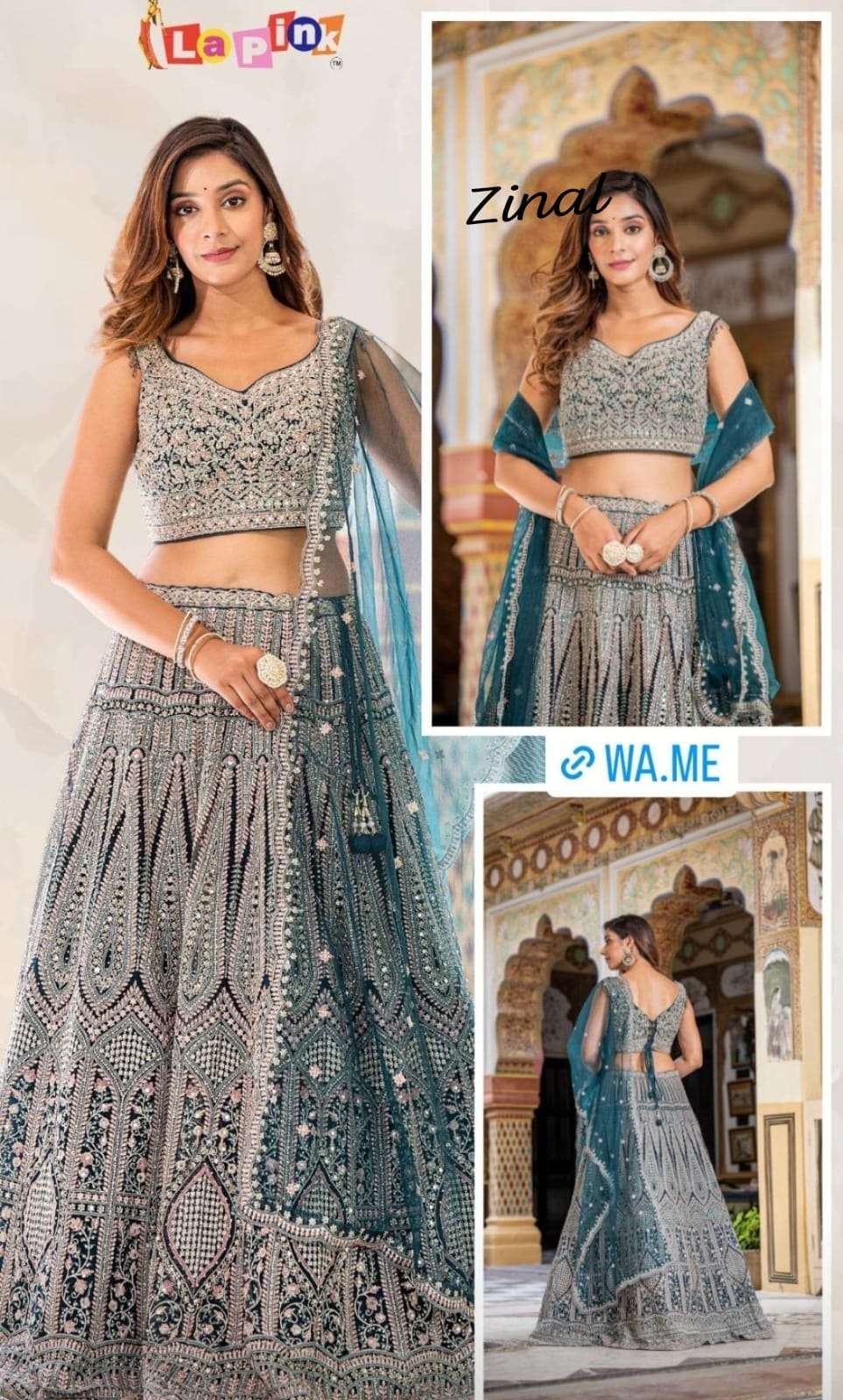 ZINAL BY LAPINK DESIGNER FABRIC HEAVY WORK BRIDAL READYMADE LEHENGA