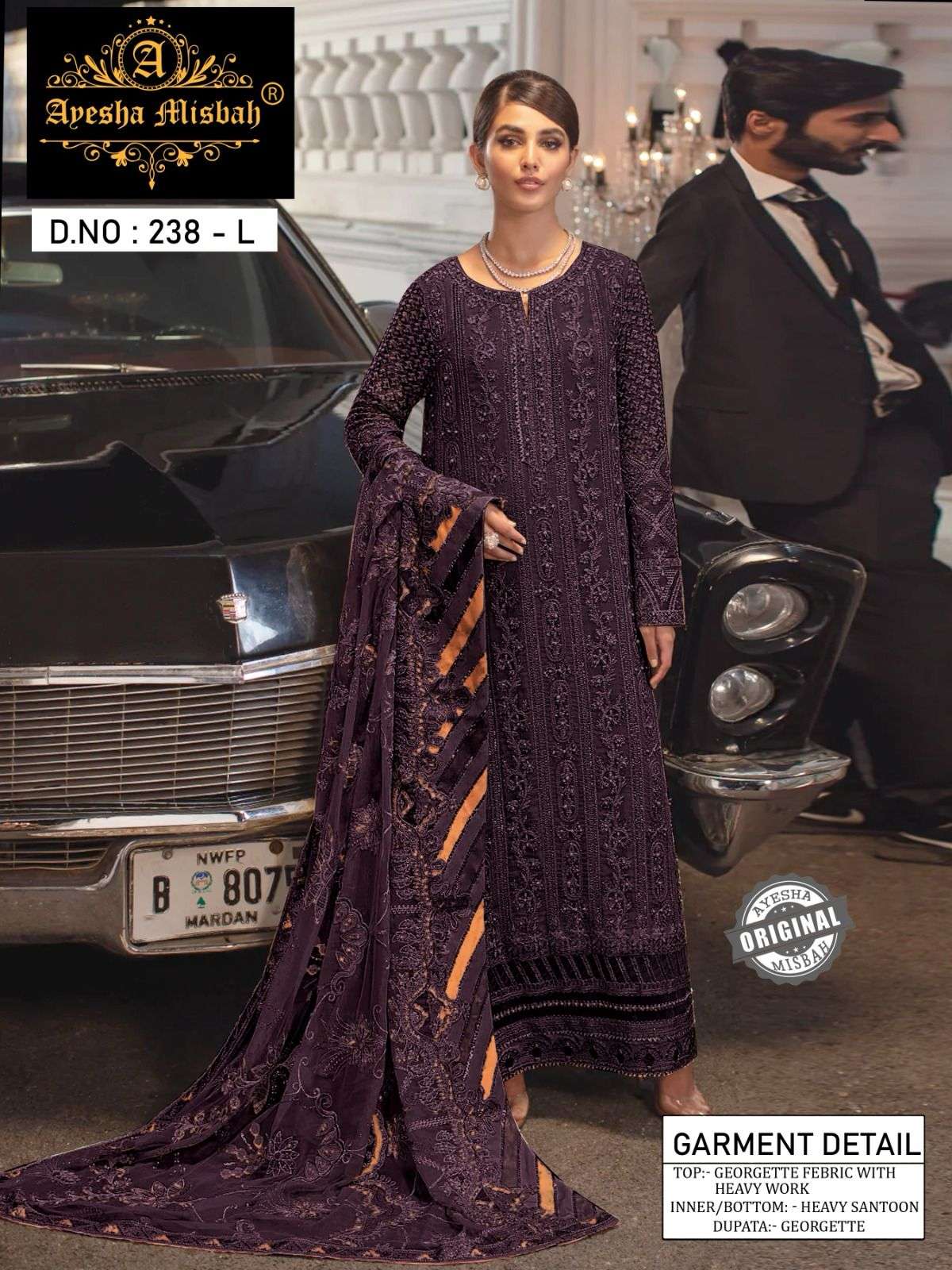 AM-238 COLOURS BY AYESHA MISBAH 238-G TO 238-L SERIES GEORGETTE WORK PAKISTANI DRESSES