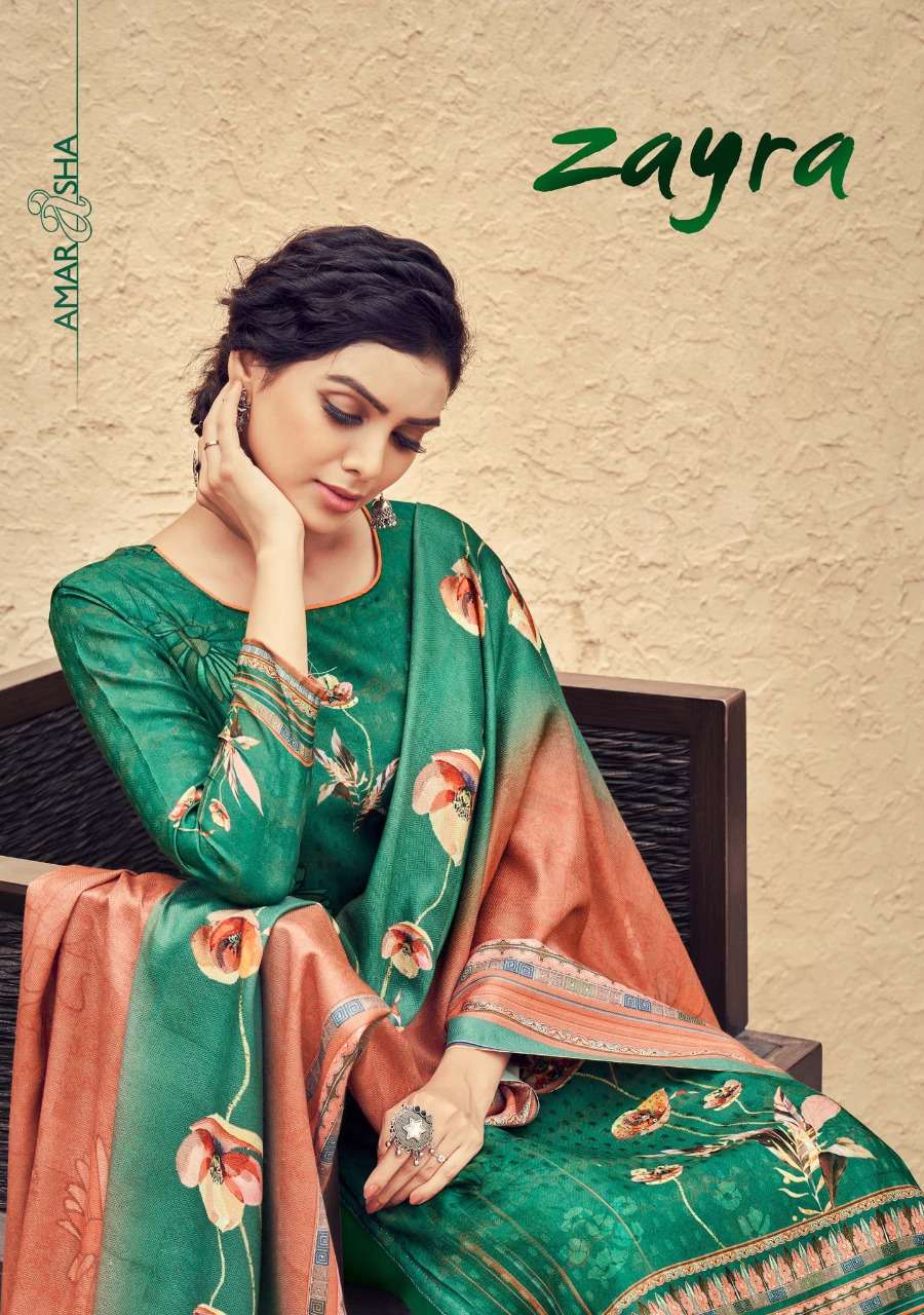 AMARASHA ZAYRA BY AQSAWHOLESALE 44001 TO 44006 SERIES PASHMINA WORK WINTER DRESSES