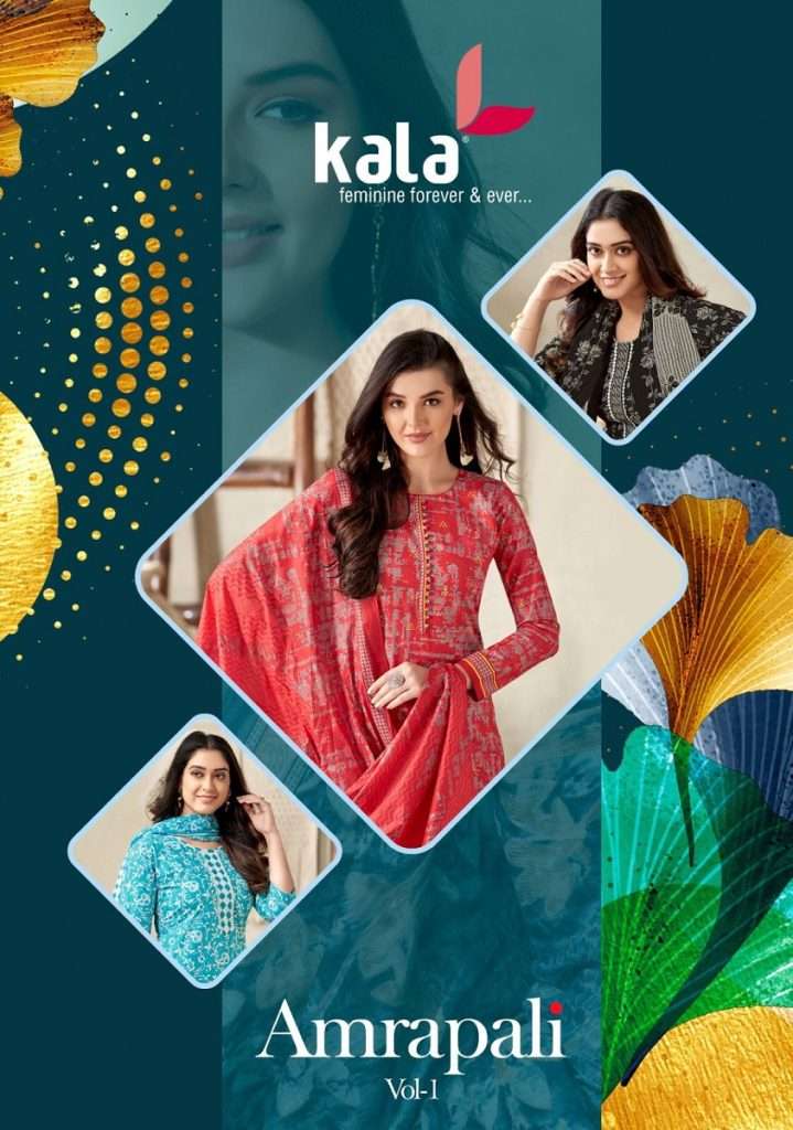 AMRAPALI BY KALA 5301 TO 5312 SERIES PURE COTTON PRINT DRESSES